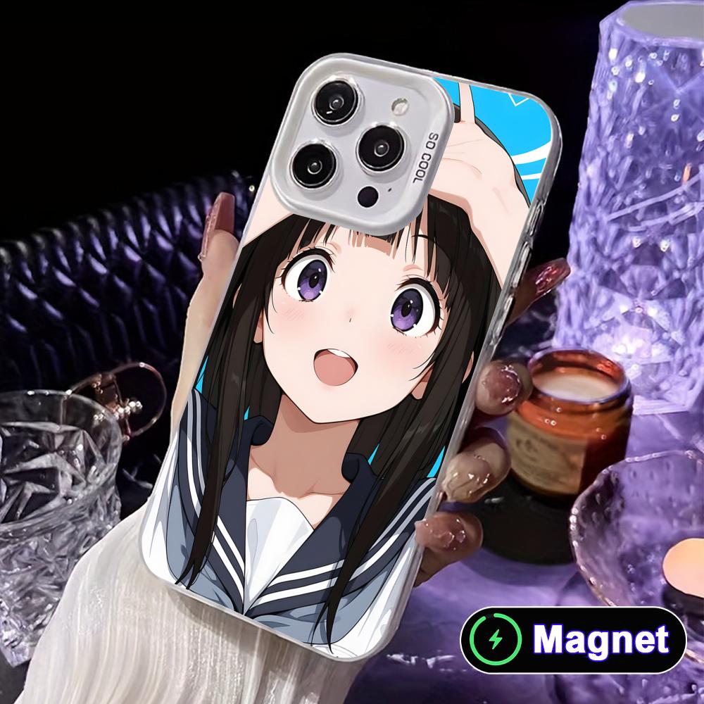 Hyouka Chitanda White Translucent MagSafe Mobile Phone Case for iPhone 17 16 15 14 13 12 11 X XR XS Air Pro Max Plus Cover