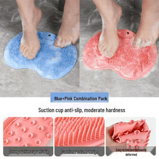 Free Shipping: Silicone Foot Scrubbing Pad & Back Scrubber - Lazy Person's Exfoliating Massage Towel for Bathing