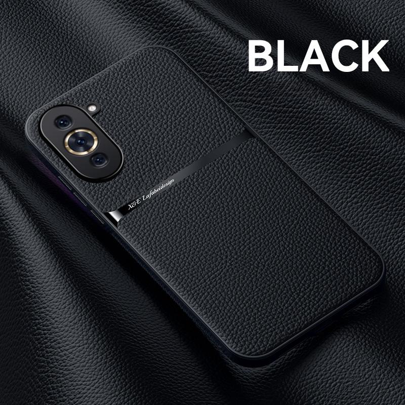 For Hauwei NOVA 10 Case Magnetic Car Holder Silicone Phone Case For Huawei Nova 10 Pro 10Pro Nova10Pro Luxury Leather Back Cover