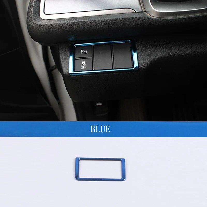 

Чехлы на переключатели фар для Honda Civic 2016-10-го поколения, переключатели фар, декоративные рамки, наклейки, аксессуары для салона автомобиля синий