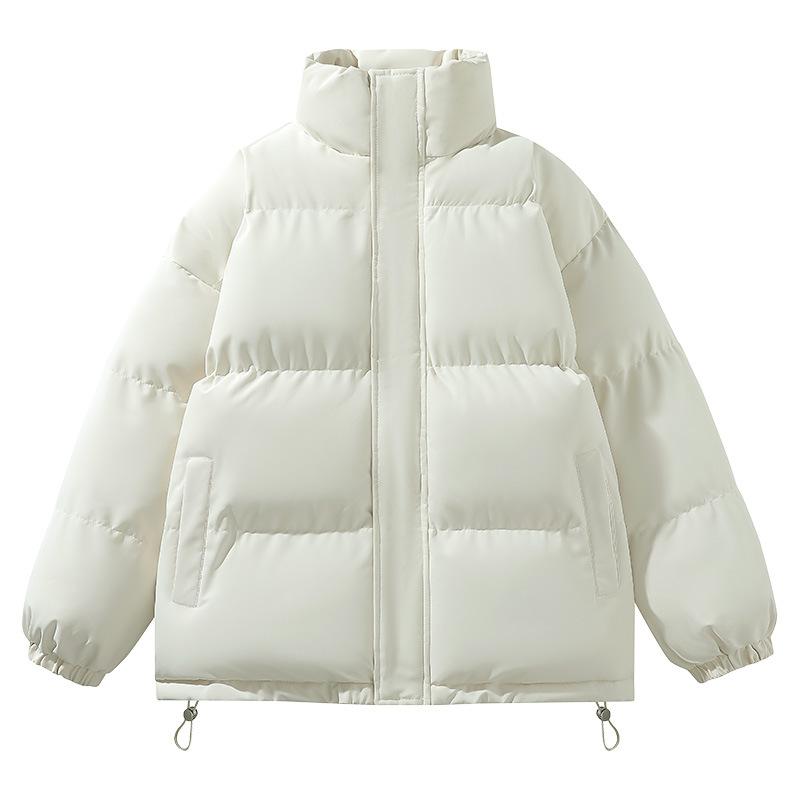 Solid Color Cotton Jacket for Men and Women Same Style Winter Bread Suit Large Size Thickened Warm and Loose Hong Kong Style Casual Jacket