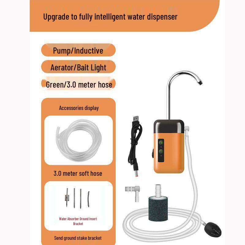 Tragbarer wiederaufladbarer elektrischer Wasserspender für Händewaschen im Freien und Belüfter zum Angeln