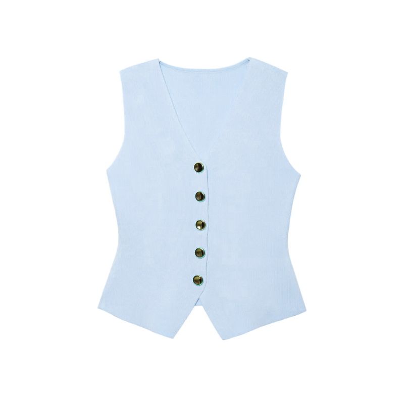 

Zbzr Весна Новая женская одежда Западный стиль Без декора Вязаный жилет Жилет Топ 4192003 715 Tops L