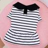 Striped Pet Clothing Dog Clothing Spring Autumn Summer Cat Small Dog Couple Vest Skirt