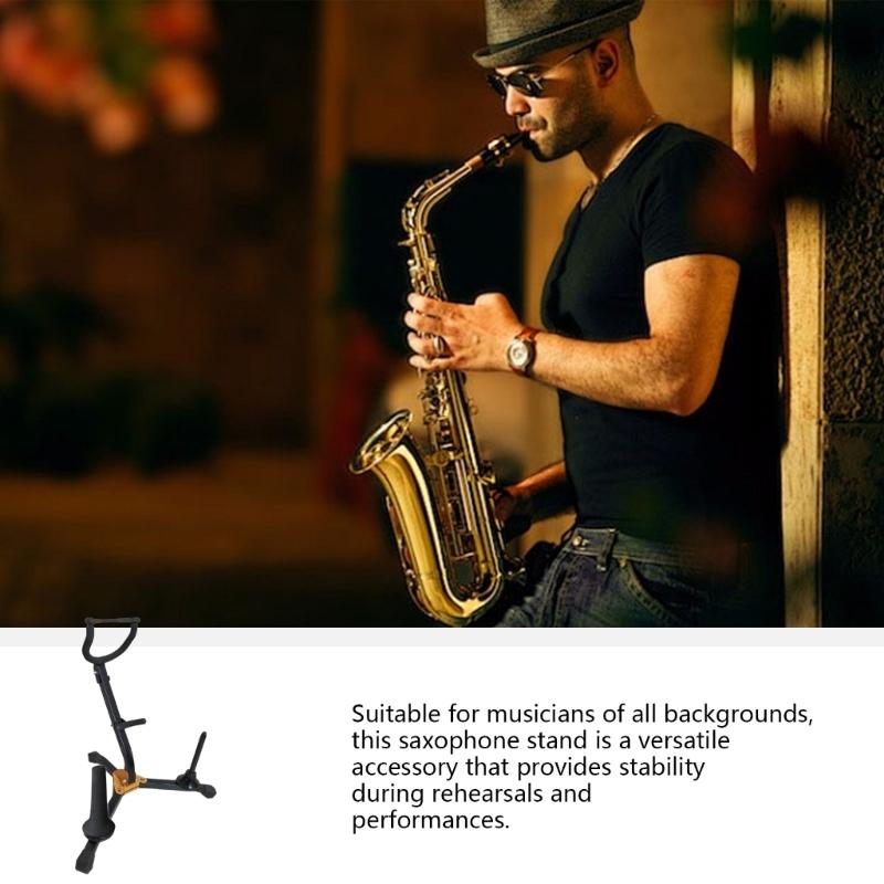 Altos Tenors Saxophone Rack Metal Triangular Base Folding Saxophone Stand Tripods Standing Rack Instrument Accessory