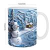 Cute Christmas Snowman Chocolate Mug with Handle Drink Jiuce Cup Christmas Theme Decor Enamel Mugs Xmas Gift For Kids