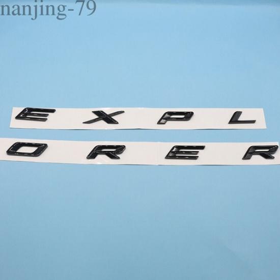 For 2011-2024 Explorer Sport Pkg Hood Emblem Letters Decal Gloss Black Outline