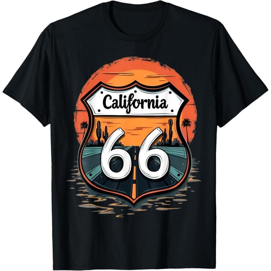 California Highway USA Retro Vintage Road Sign Design T-Shirt S