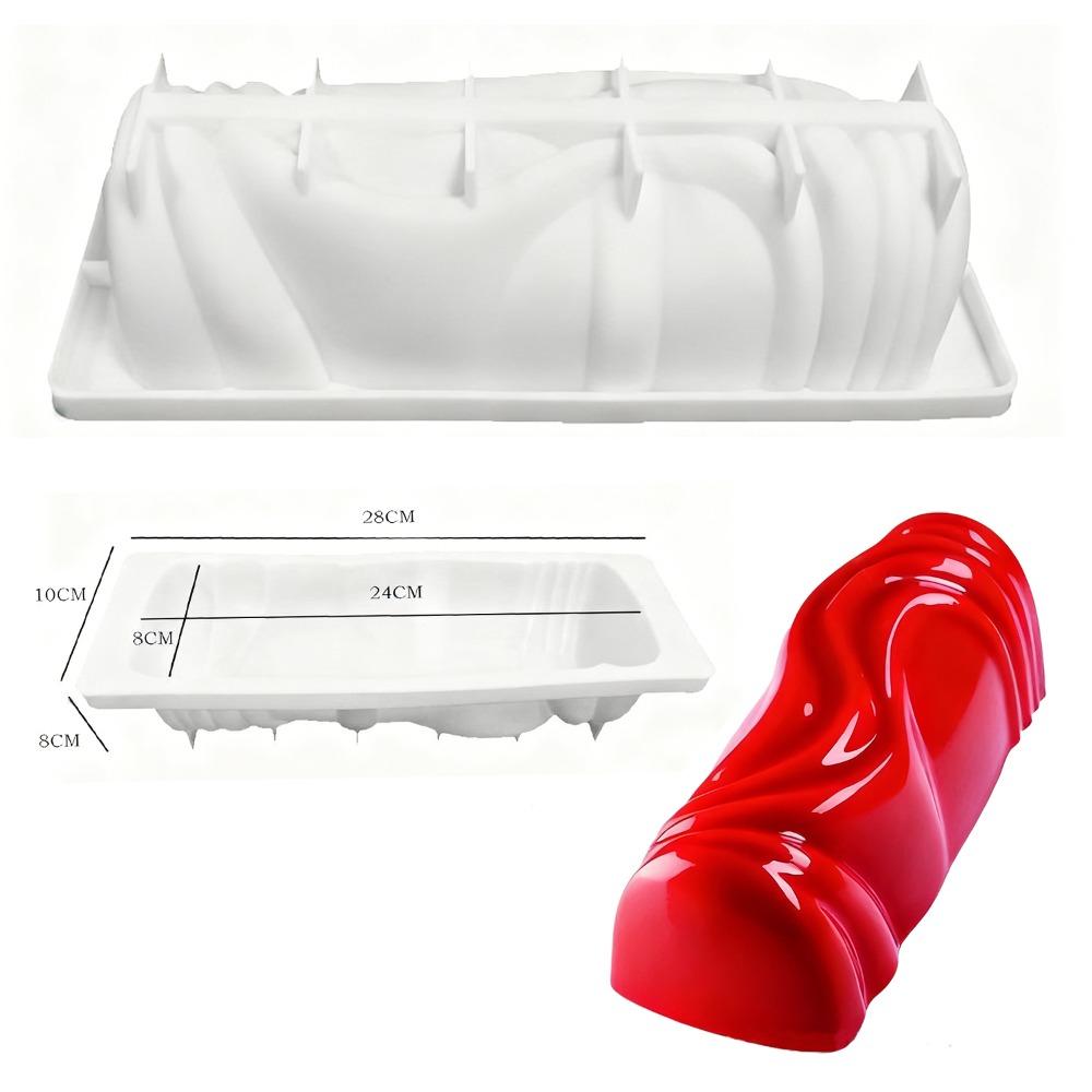 Food Grade Silicone Mousse Cake Moulds Cubic Square Shape Long Strip Shape Silicone Cake Molds Kitchen Bakeware