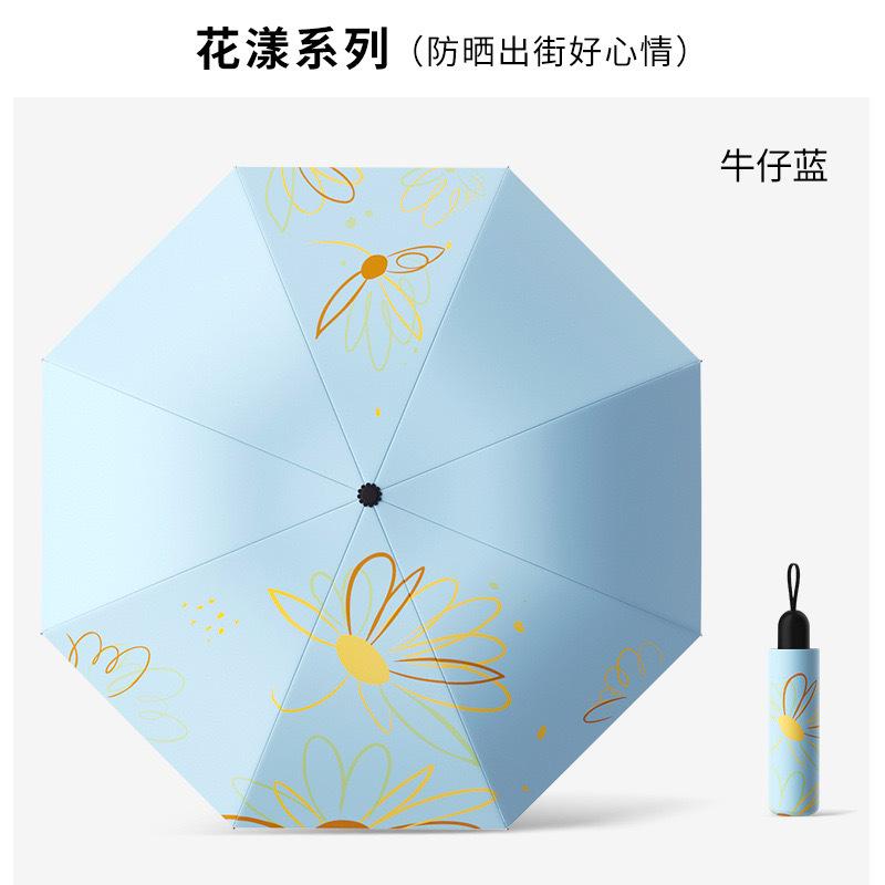 Umbrella Large weather and rain sunshade Sunscreen UV protection vinyl sun umbrella Thickened rainstorm protection folding umbrella