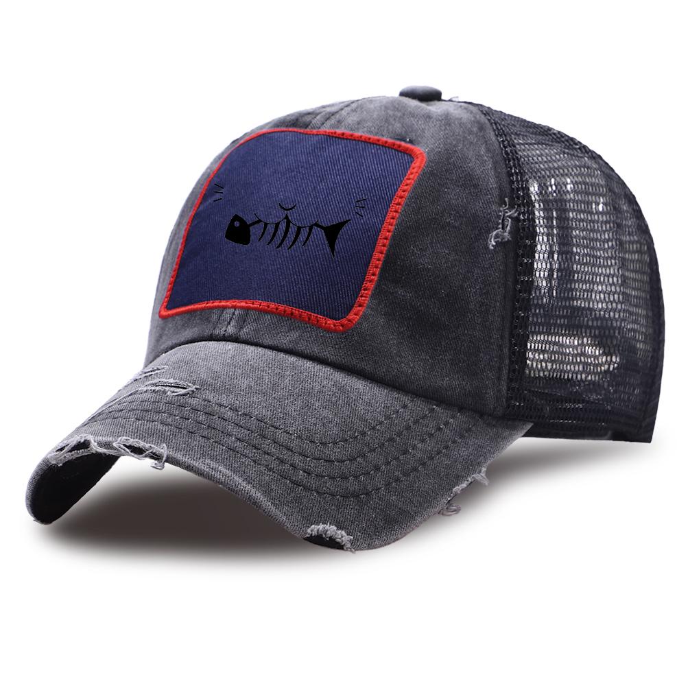 JESUS FISH Print Harajuku Trucker Hat Men Cotton Breathable Mesh Baseball Breathable Caps Women Summer Outdoor Snapback Hat