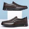 Newly Men's Summer Loafers Shoes Genuine Leather Soft Man Casual Slip-on Cutout Shoes Cowhide Summer Loafers