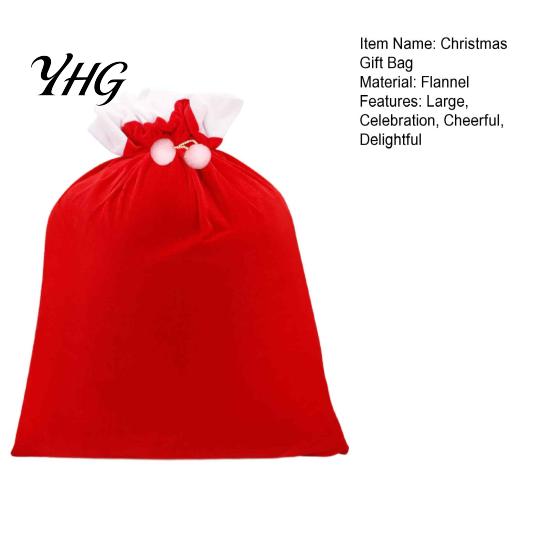 Small Gift Pouches for Christmas Velvet Santa Bags, Large Red Soft Fabric Present Sack Flannel Carriers with Drawstring Closure, Reusable Claus