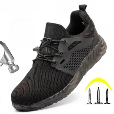 Mode Herr Säkerhetsstövlar Stålhätta Arbetsskor Sommar Andningsbara Sneakers Punkteringssäkra Anti-kross Stövel Halkfria Lätta Damskor