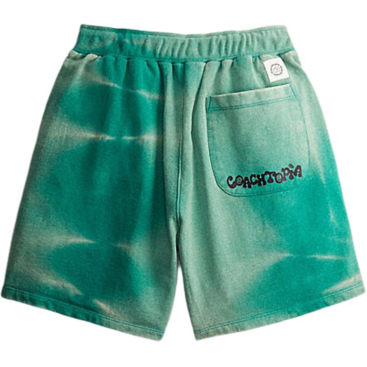 Coach Color Block Letter Butterfly Print Drawstring Casual Shorts Unisex Shorts Green CN989-WE4