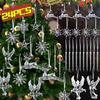 24/2pcs Crystal Clear Snowflake Christmas Tree Pendants Icicle Decorations For Holiday Winter Party Transparent Hanging Ornament
