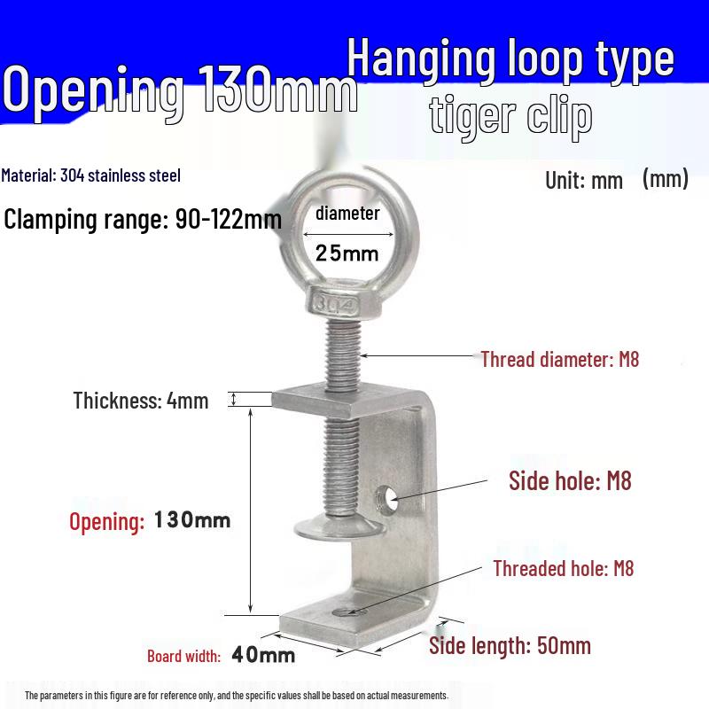304 Stainless Steel U-Clamp Tiger Clamp with Hand-Tightened Eyebolt