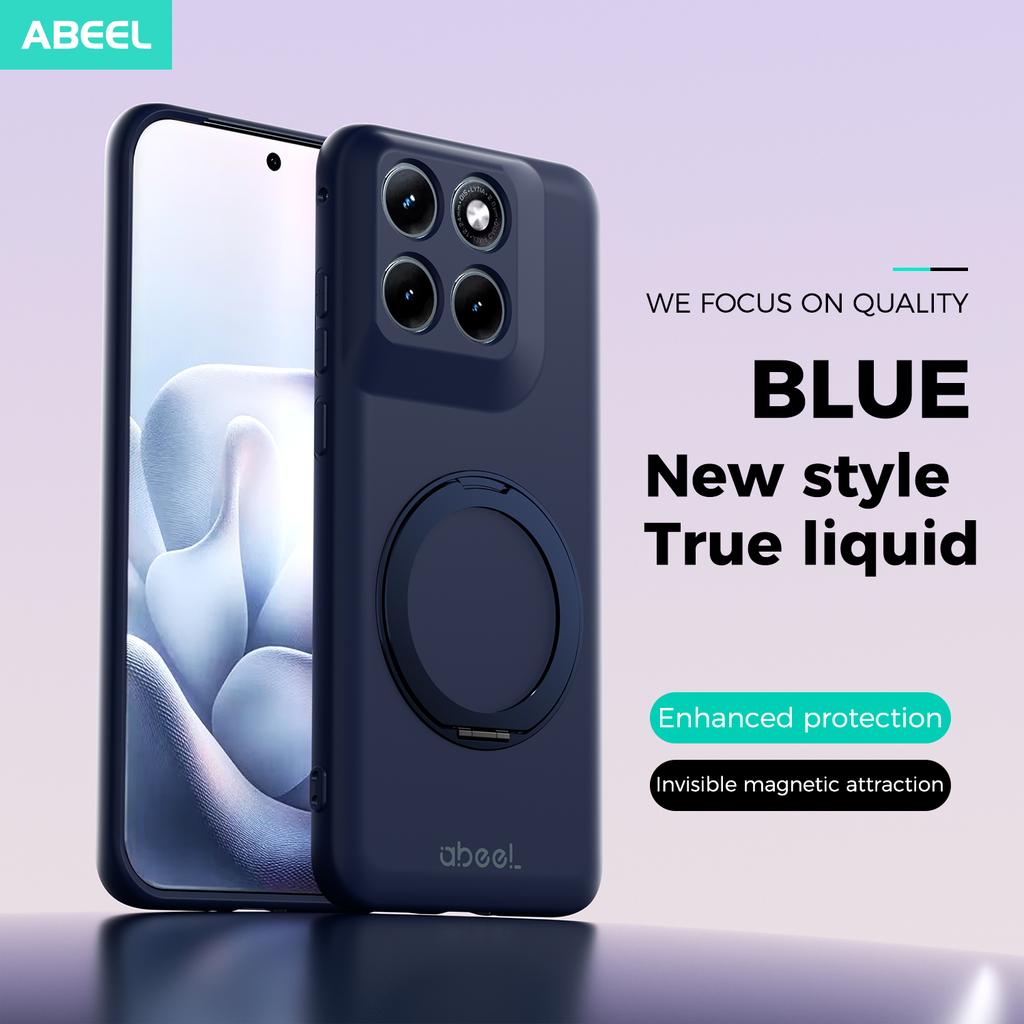 For Motorola Signature Edge 70 60 Pro Fusion Case Magnetic Hand Feel Liquid Silicone Stand Ring Inner Fur Soft Phone Cover