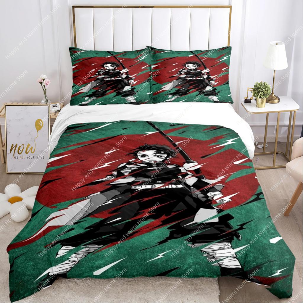 Carton D-Demon-Sla Anime Al Season Soft Duvet Cover Comforter Beding Set Soft Comfortable Quilt Cover Plus Pilowcases Single/Double/Quen/King