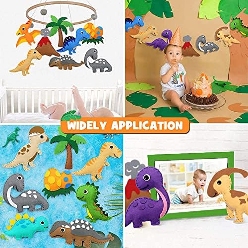 Allazone Dinosaur DIY Felt Sewing Kit, 14 Animal Shapes Felt Craft Kits for Kids, Educational Sewing Starter Kit for Beginners