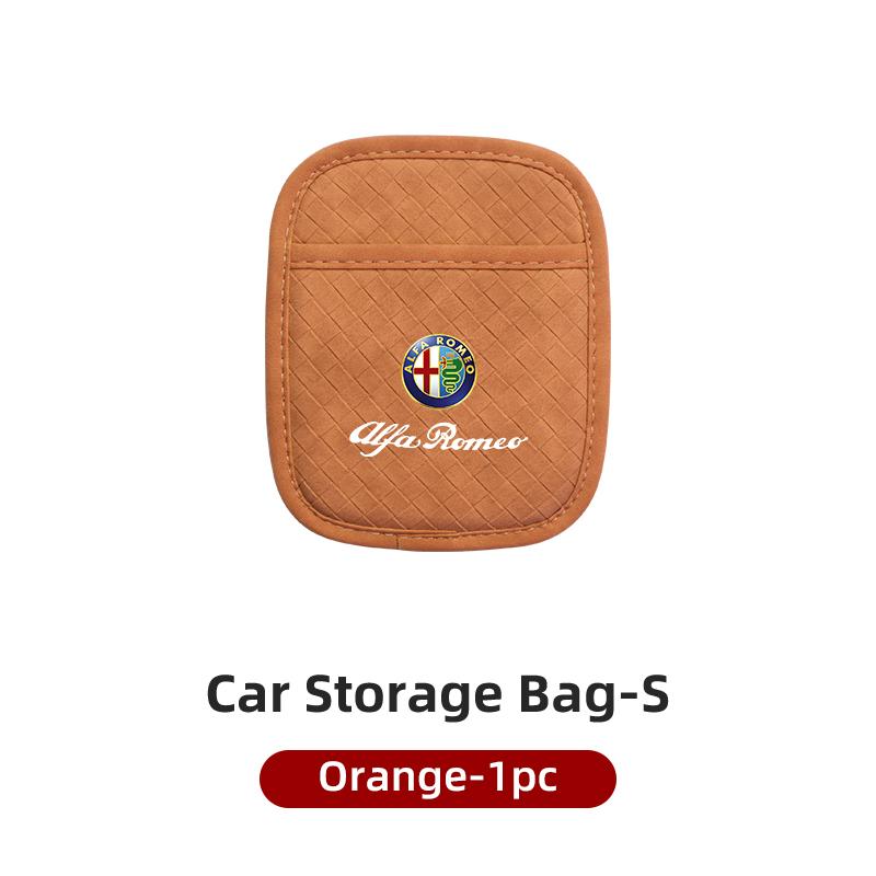 TKJLP1 Plaid Self-Adhesive Storage Hanging Bag For Alfa Romeo Giulietta 159 147 156 166 Mito Giulia GT Stelvio Tonale
