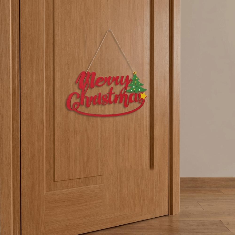 Reindeer Christmas Ornaments Wooden Xmas Wall-mounted Pendants Christmas Door Hanging Wall Decor