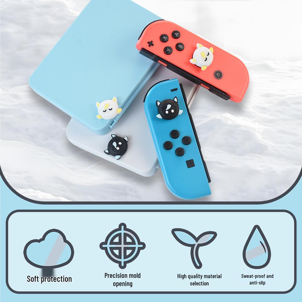 Compatible Switch Controller Black & White Sheep Silicone Joystick Caps – Non-slip, Protective, Colorful.