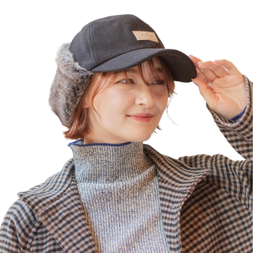 

ICHIYON Шапка-ушанка для мужчин и холодной погоды, зимняя шапка-боа из меха с ушками [14+ PLUS] Шапка из экокожи, Шапка, Женская, Кемпинг, Шапка, / чёрный