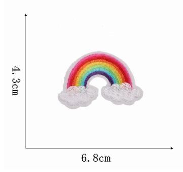 Meteor Cloth Sticker Cartoon Little Rainbow Embroidery Sticker Combination Cloud Embroidery Chapter Boy Decorative Sequin Patch Sticker