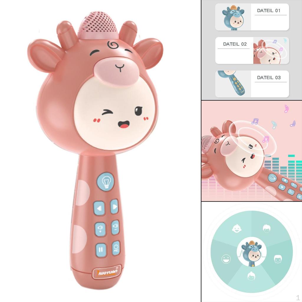 Microphone Portable Handheld Speaker Change Song Sound Playback Mic for Party Singing Kids