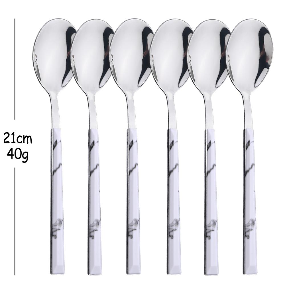 6 Personen Geschirrsets Edelstahl Besteck Imitation Holzgriff Besteckset Messer Gabel Löffel Küchengeschirr Westlich