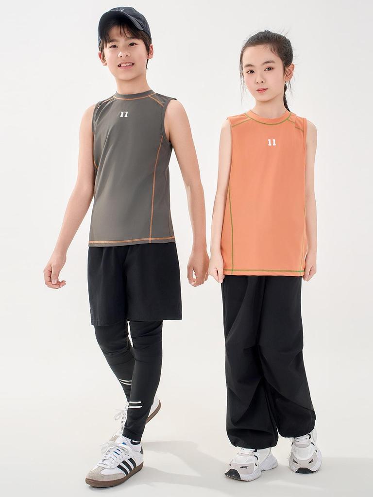 Kids' Quick-Dry Ice Silk Sports Vest - Breathable Sleeveless Top for Boys & Girls