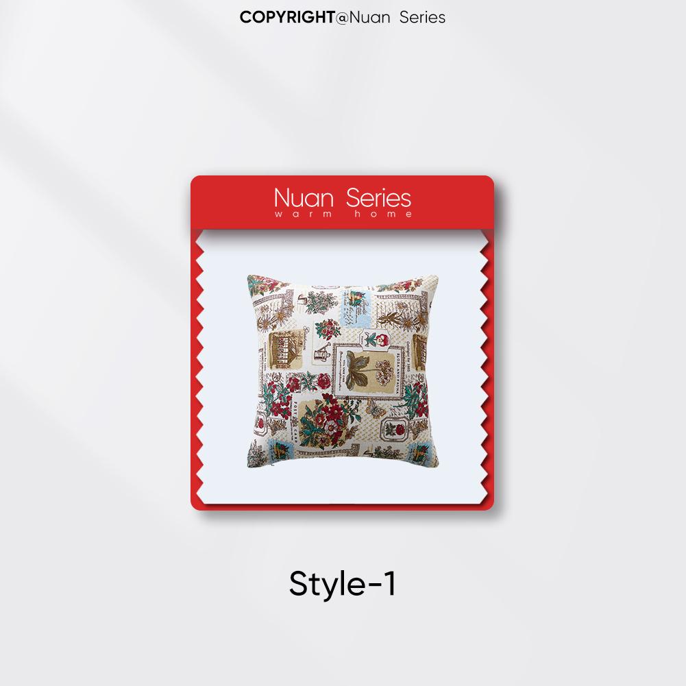 1PC Nuan Series Versatile American Retro Cotton and Linen Comfortable Pillowcase Cushion Cover for Sofa Bed Living Room Bedroom Home Decor