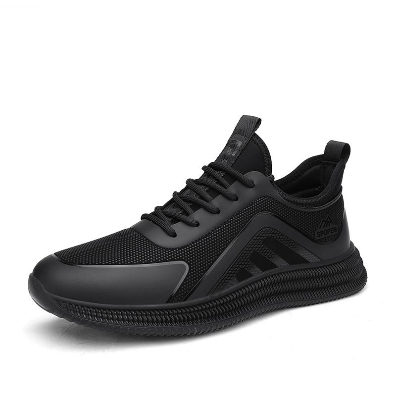 Men's shoes low-top black sneakers spring new men's commuting casual shoes men's jogging trend platform shoes