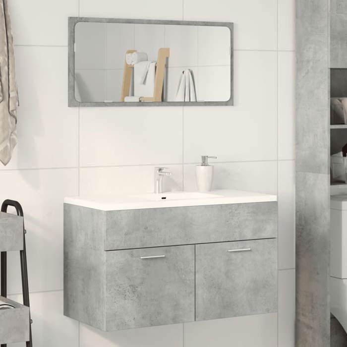 VidaXL Bathroom Vanity Unit Concrete Grey Engineered Wood, Bathroom Sink Cabinet, Bathroom Furniture 856214