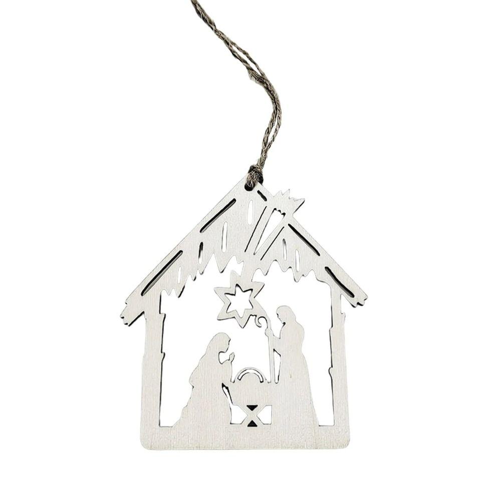 

DIY Christmas Religious Pendant Wooden Wooden Chip Ornaments Birthday Flowers 1