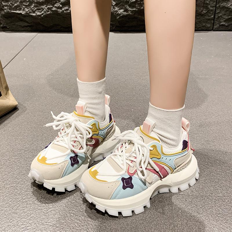 Platform-soled dad shoes women's 2025 summer new versatile heightening platform-soled casual sports shoes fashionable and lightweight Forrest Gump sh