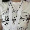 deep rose black string necklace