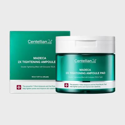 Madeca Dubbel Verstevigende Ampul Pad 165ml (60 vellen) 1 stuk Elasticiteitsabsorptie Poriën Liftend TECA Water Glow Huidkoeling