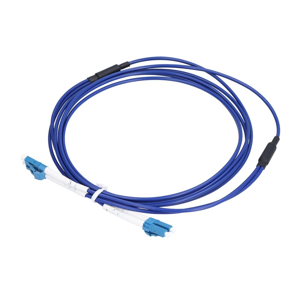 Optical Fiber Patch Cord Armored Jumper Single Mode 2 Core Optic Cable LC UPCLC UPC Blue(5meter )