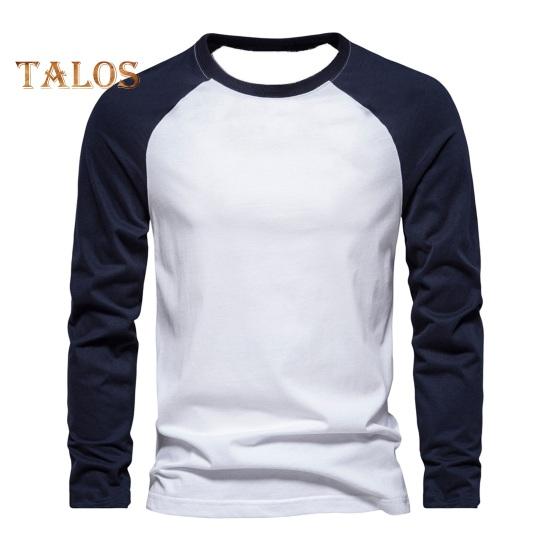 

Осень-зима мужской топ-топ облегающий лоскутный свитер с круглым вырезом, эластичный, с длинными рукавами, средней длины, для фитнеса, повседневная одежда, рубашка L