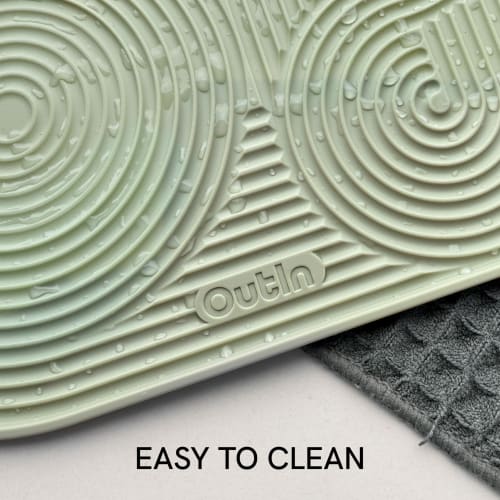 OutIn Silicone Coffee Mat, Foldable, Waterproof, Drip Tray Mat for OutIn Products & Portable Coffee Makers, 9.8" x 6.7" (Green)