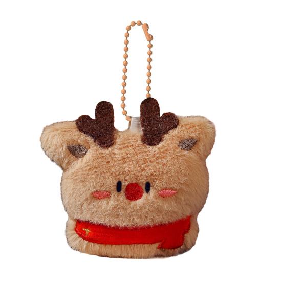 Christmas Tree Plush Ornaments Small Plush Santa/Tree/Wreath Christmas Hanging Ornaments Soft Mini Stuffed Toy for Xmas Tree Party Decor