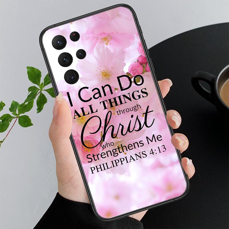 Phone Case for Samsung Galaxy A52S A04S A21S A33 A23 A13 A14 A32 A52 A53 A54 A51 A71 M51 Bible verse Jesus Christian Case