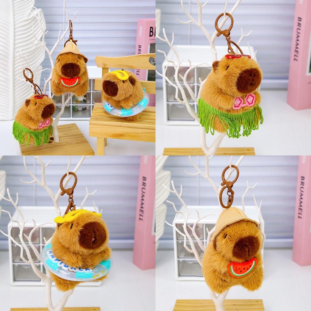 Summer Capybara Plush Keychain With Soft Short Plush For Kids And Collectors