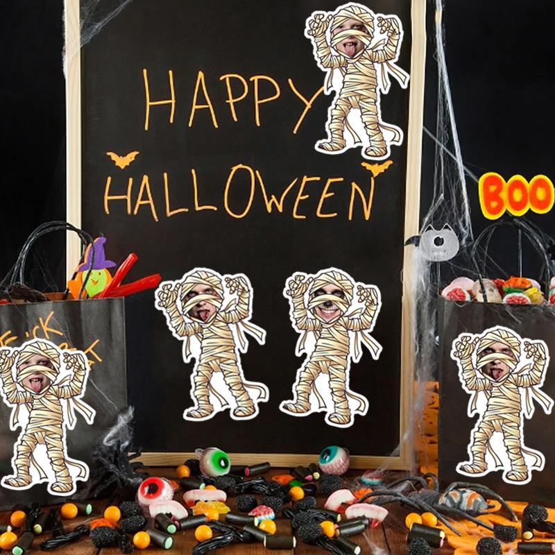 20 Stück Personalisieren Sie Mama-Aufkleber Lustiger Verschlussaufkleber Personalisieren Sie DIY-Gesicht mit Totenkopf Halloween-Etikett Hallow-Party-Deko-Zubehör