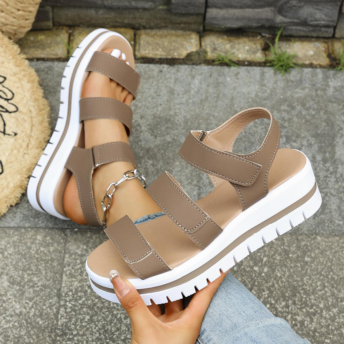 

Fashion Women Summer Beach Sandals New Lightweight Heels Sandals Summer Shoes for Women Wedge Sandal with Platform Wedges Shoes Female 36 коричневый