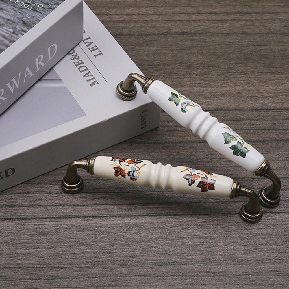 Antique Drawer Knobs Bronze Wardrobe Door Handle Retro Ceramic Cabinet Handles  Kitchen