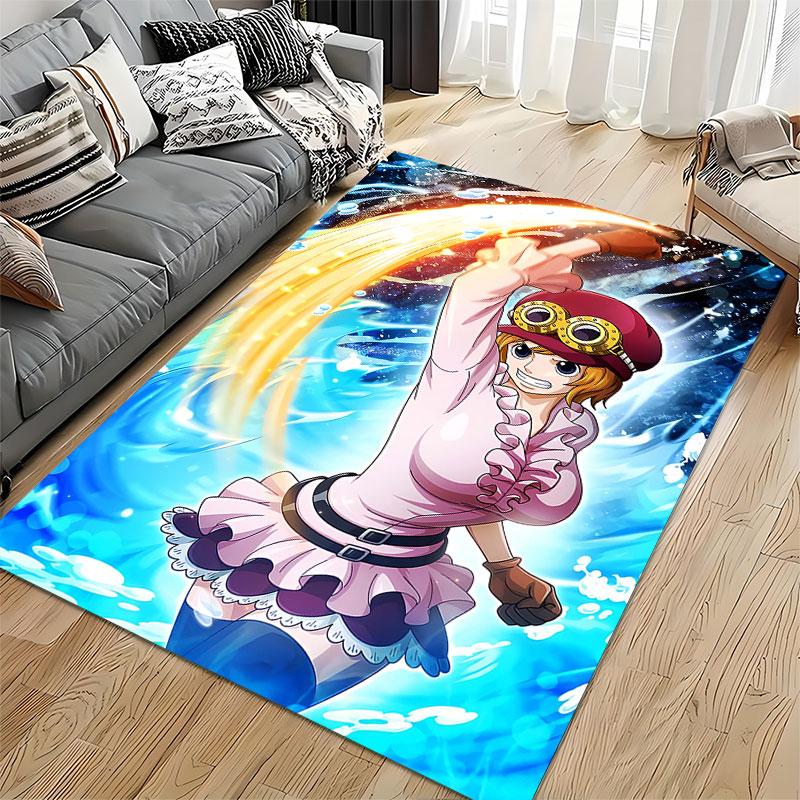 "Dynamic Anime Girl Action Print" suitable as a non-slip mat for the living room or bedroom sofa