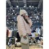 French gentle fashion pink ribs hooded cotton clothes women's winter atmosphere warm casual versatile cotton-padded clothes